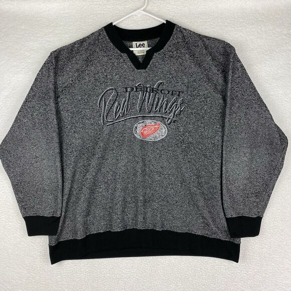 Vintage‎ Detroit Red Wings Sweatshirt Size XL Grey 90s Lee Sport Embroidered NHL - Picture 1 of 15